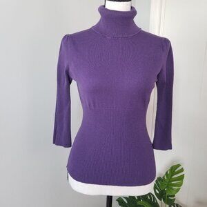 Miley Cyrus & Max Azria fitted 3/4 sleeve turtleneck sweater L (Junior)